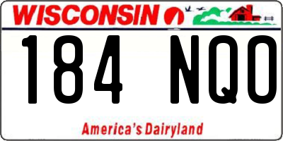 WI license plate 184NQO
