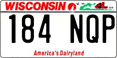 WI license plate 184NQP