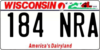 WI license plate 184NRA