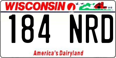 WI license plate 184NRD
