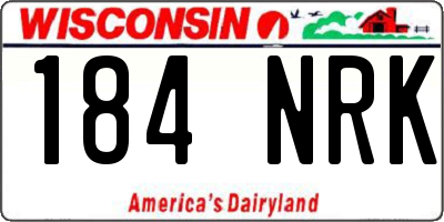 WI license plate 184NRK