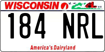 WI license plate 184NRL