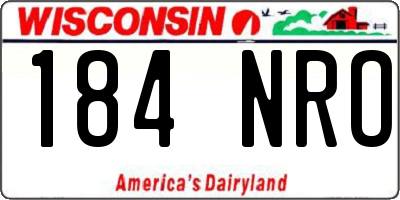 WI license plate 184NRO