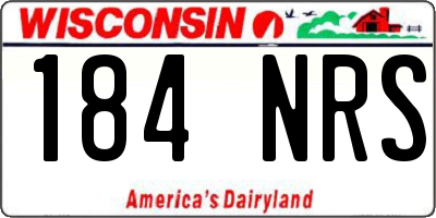 WI license plate 184NRS