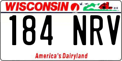 WI license plate 184NRV