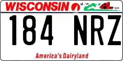 WI license plate 184NRZ
