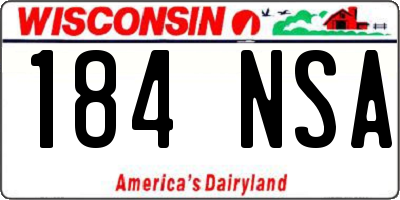WI license plate 184NSA