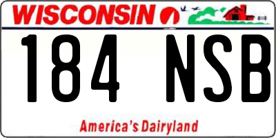 WI license plate 184NSB