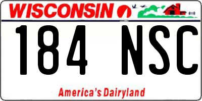 WI license plate 184NSC