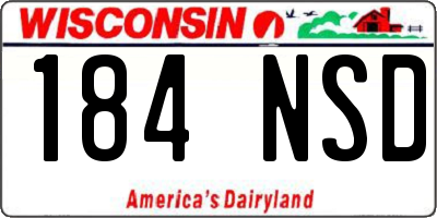 WI license plate 184NSD