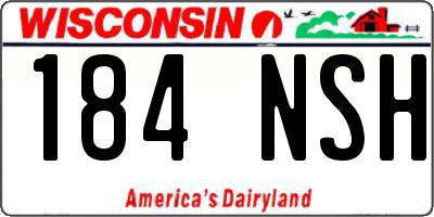WI license plate 184NSH