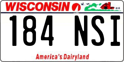 WI license plate 184NSI