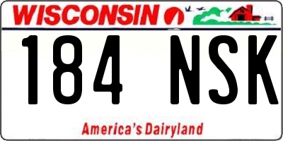 WI license plate 184NSK