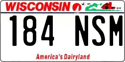 WI license plate 184NSM