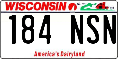 WI license plate 184NSN
