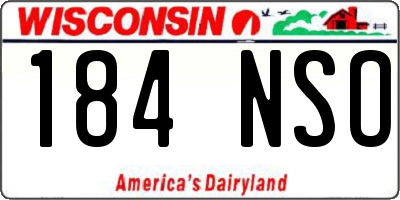 WI license plate 184NSO