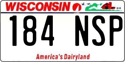 WI license plate 184NSP