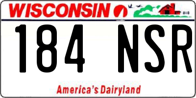 WI license plate 184NSR