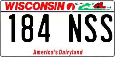 WI license plate 184NSS