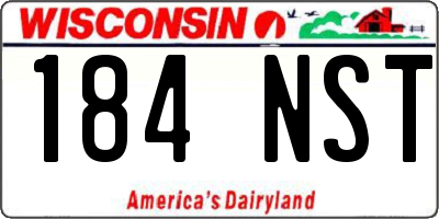 WI license plate 184NST