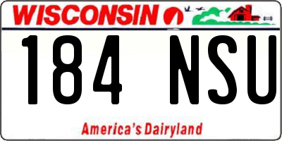 WI license plate 184NSU