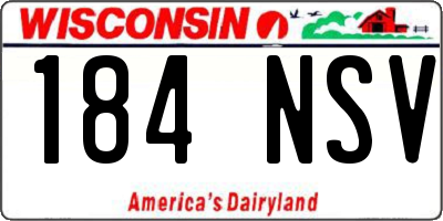 WI license plate 184NSV
