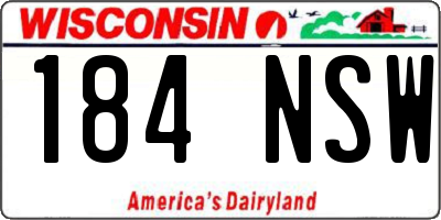WI license plate 184NSW
