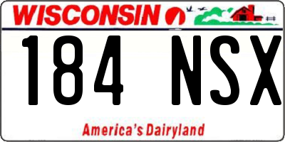 WI license plate 184NSX