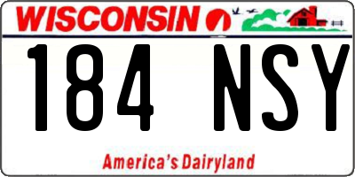 WI license plate 184NSY
