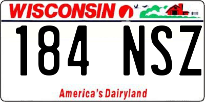WI license plate 184NSZ
