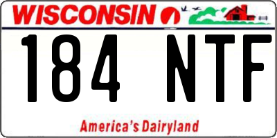 WI license plate 184NTF