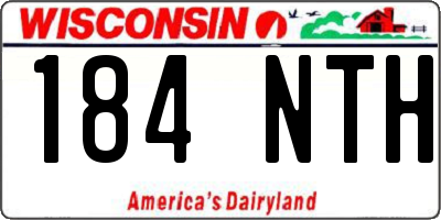 WI license plate 184NTH