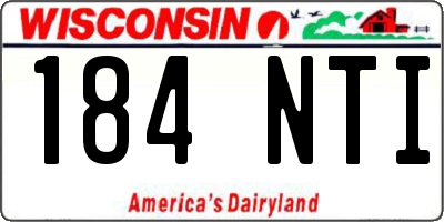 WI license plate 184NTI