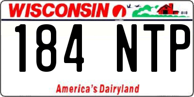WI license plate 184NTP
