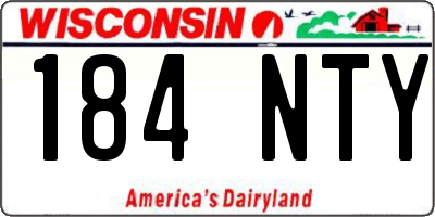 WI license plate 184NTY