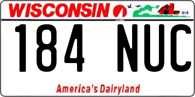 WI license plate 184NUC