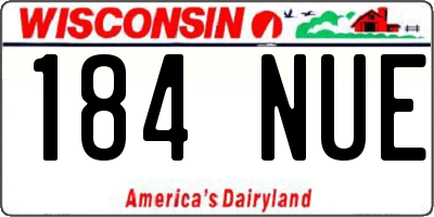 WI license plate 184NUE