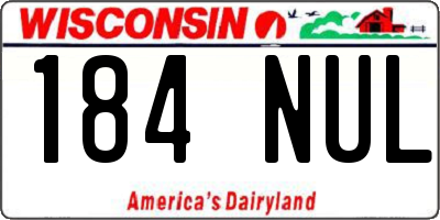 WI license plate 184NUL