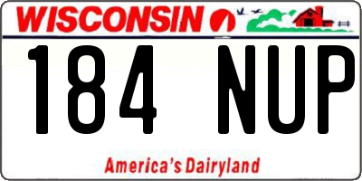 WI license plate 184NUP