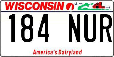 WI license plate 184NUR