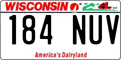 WI license plate 184NUV