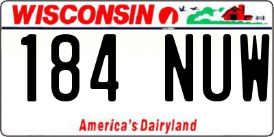 WI license plate 184NUW
