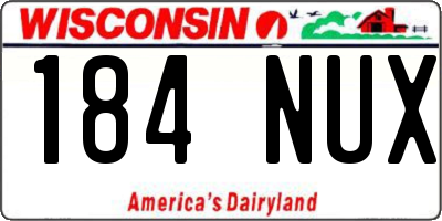 WI license plate 184NUX