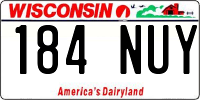 WI license plate 184NUY