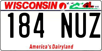 WI license plate 184NUZ