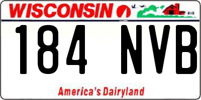 WI license plate 184NVB