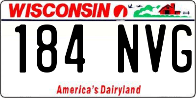 WI license plate 184NVG