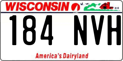 WI license plate 184NVH
