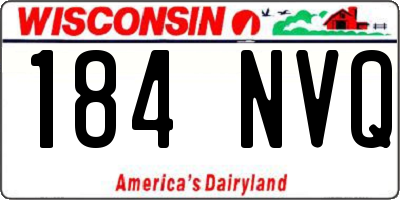 WI license plate 184NVQ