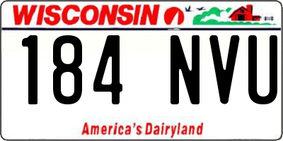 WI license plate 184NVU